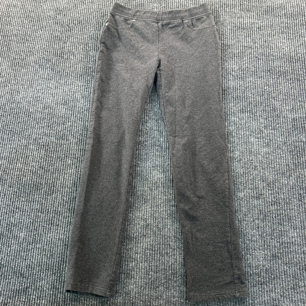 JM Collection Petite Pants PS Gray Straight Leg Pull On Elastic Waist Stretch